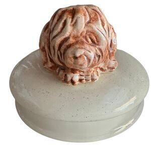 Ceramic Candy Dish with Hand Painted and Glazed Long Coated Maltese Dog